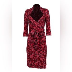 Diane Von Furstenberg lip print wrap dress
